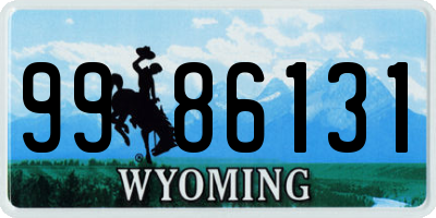 WY license plate 9986131