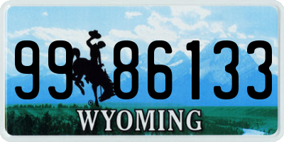 WY license plate 9986133