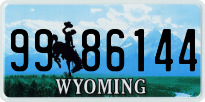 WY license plate 9986144