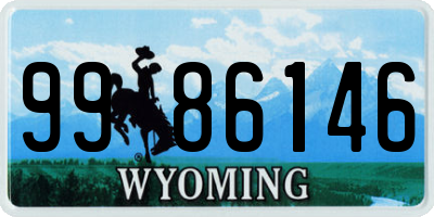 WY license plate 9986146