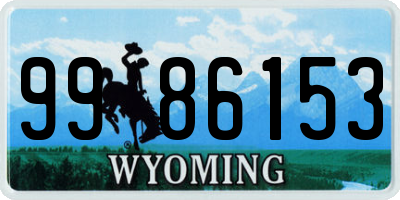 WY license plate 9986153