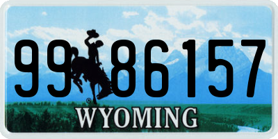 WY license plate 9986157