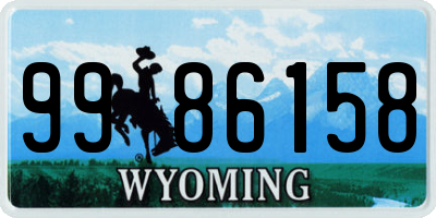 WY license plate 9986158