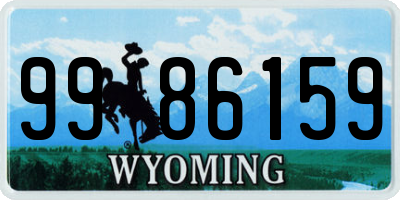 WY license plate 9986159