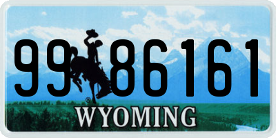 WY license plate 9986161