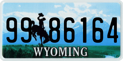 WY license plate 9986164