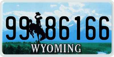 WY license plate 9986166