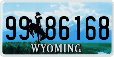 WY license plate 9986168