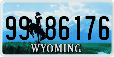 WY license plate 9986176