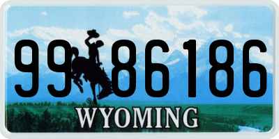 WY license plate 9986186