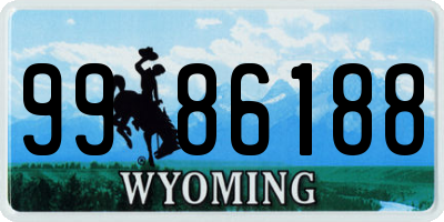 WY license plate 9986188