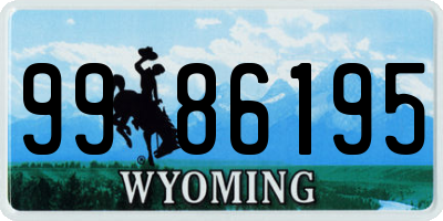 WY license plate 9986195