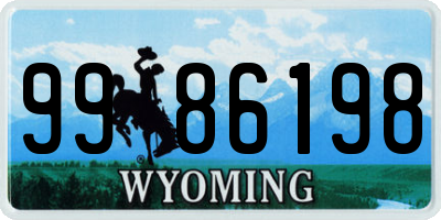 WY license plate 9986198