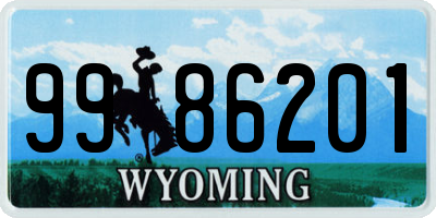 WY license plate 9986201