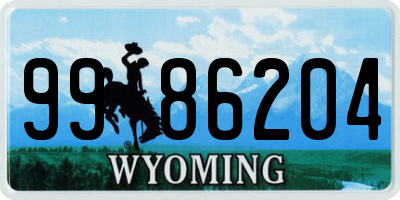 WY license plate 9986204