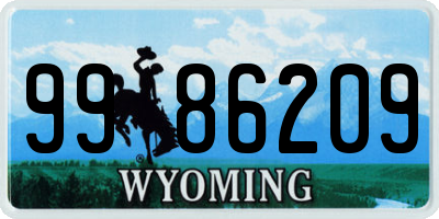 WY license plate 9986209