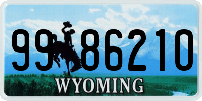WY license plate 9986210