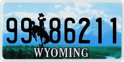 WY license plate 9986211