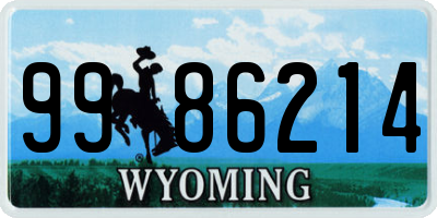 WY license plate 9986214