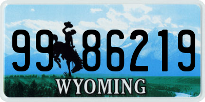 WY license plate 9986219