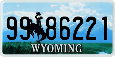 WY license plate 9986221