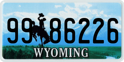 WY license plate 9986226