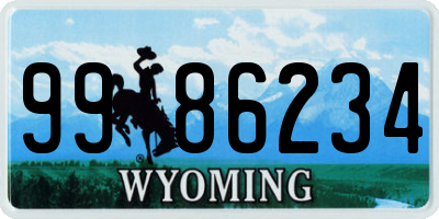 WY license plate 9986234
