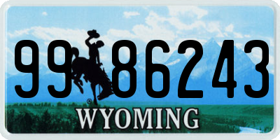 WY license plate 9986243