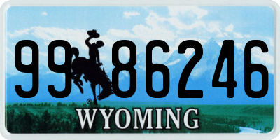 WY license plate 9986246