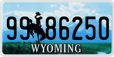 WY license plate 9986250