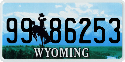 WY license plate 9986253