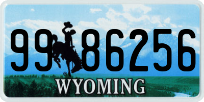 WY license plate 9986256