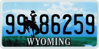 WY license plate 9986259