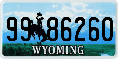 WY license plate 9986260