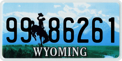 WY license plate 9986261