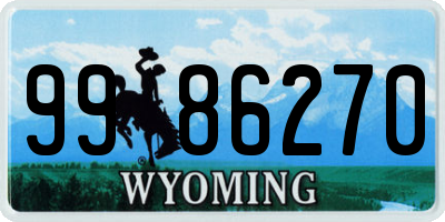 WY license plate 9986270