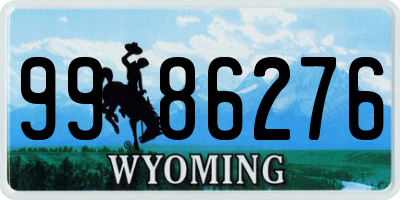 WY license plate 9986276