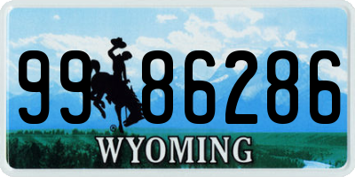 WY license plate 9986286