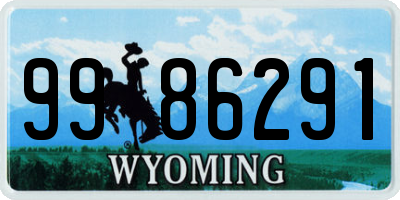 WY license plate 9986291