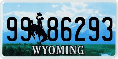 WY license plate 9986293