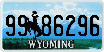 WY license plate 9986296