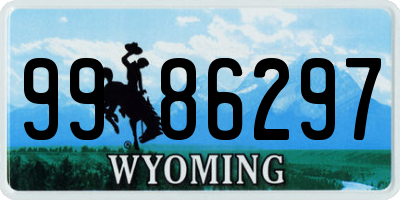 WY license plate 9986297