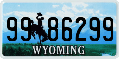 WY license plate 9986299