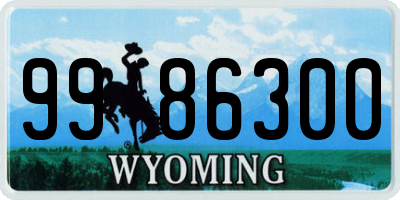 WY license plate 9986300