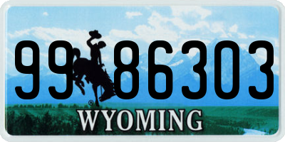 WY license plate 9986303