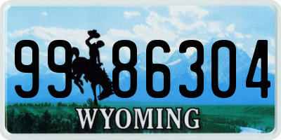 WY license plate 9986304