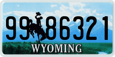 WY license plate 9986321