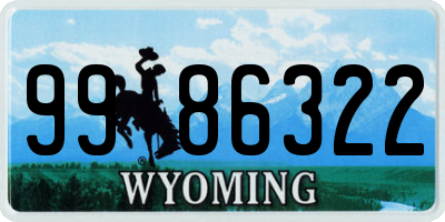 WY license plate 9986322