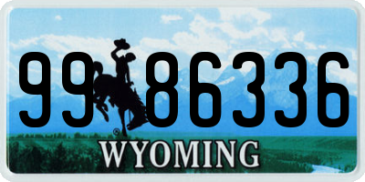 WY license plate 9986336