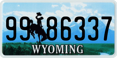 WY license plate 9986337